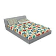 thumbnail image 2 of Ambesonne Colorful Fitted Sheet & Pillow Sham Set, Eastern Culture Ornaments, Full, Multicolor, 2 of 2