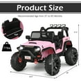 thumbnail image 2 of Gymax 12V Kids Ride On Truck RC Motorized Car w/ Spring Suspension & MP3 Pink, 2 of 10