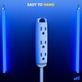 thumbnail image 3 of Maximm 360 Degree Rotating Flat Extension Cord 3 Ft Multi 3 Outlet Power Cord with Loop, Grounded 16 AWG UL Certified, White, 3 of 5