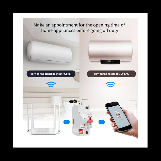 Tuya 40A WiFi Disyuntor Inteligente Interruptor AutomáTico Sobrecarga ProteccióN Cortocircuitos para Google Home (1P)