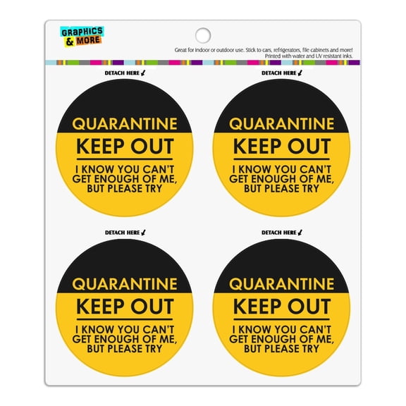 Quarantine Zone Keep Out Refrigerator Fridge Locker Vinyl Circle Magnet Set
