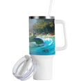 Tangkunup Beautiful Turtle 40oz Tumbler with Handle and Straw Lid