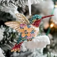 thumbnail image 3 of Hummingbird Ornament, Acrylic Bird Pendant for Christmas Tree, Sparkling Window Decoration for Home & Garden, Festive Wreath Accent, 3 of 5