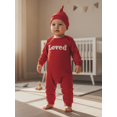thumbnail image 5 of BemeyourBBs Newborn Baby Boy Valentines Day Outfit One Piece Jumpsuit Loved Letter Long Sleeve Romper and Hat Set Clothes, 5 of 7