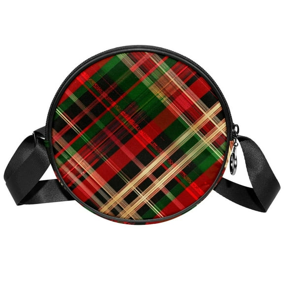 ERJLKXP Christmas Plaid Small Crossbody Bags for Women,Casual Travel Sling Bag,Over the Shoulder Cross Body Purses