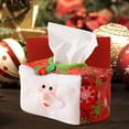 thumbnail image 5 of Lssam Christmas Tissue Box Cover, Holiday Kleenex Box Holder, Festive Snowman Santa Design, Soft Non-Woven Fabric, for Kitchen Bedroom Vanity Decor, 5 of 9