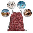 thumbnail image 6 of Leisure Draw String Mouth Backpack 16 X 14 Woven Band Durable Not Easy To Fall Off In Travel Portable Draw String Design Leopard Print Pattern Red And Black_1, 6 of 8