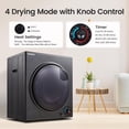 thumbnail image 3 of Kaelara Portable Dryer 3.5 cu.ft, 1500W Compact Dryer with Stainless Steel Tub, 4 Drying Mode, Overheat Protection, Apartment, Dorms, RVs, Black, 3 of 7