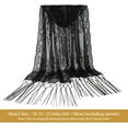 thumbnail image 7 of 1920s Shawls and Wraps for Evening Dresses Formal Cover Up Long Women Sequin Flapper Shawl for Cocktail Prom Wedding, 7 of 7