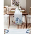 thumbnail image 6 of Seahorse Coastal Burlap Cotton Table Runner 13x70 Inches Long, Blue Nautical Summer Beach Ocean Farmhouse Table Runners, Outdoor Dining Tablecloths Decor for Baby Shower/Party/Wedding, 6 of 6