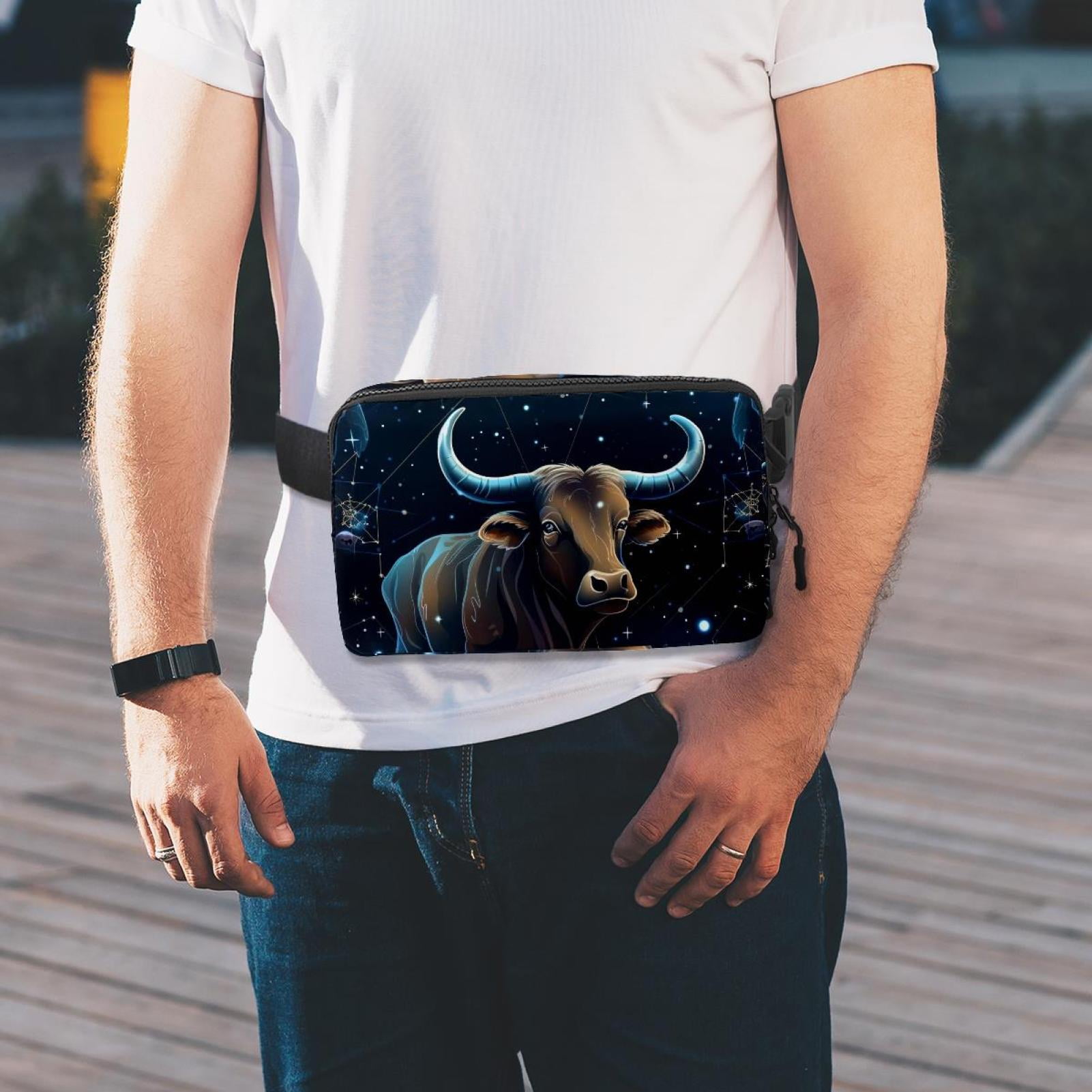 Taurus Running Belt Fanny Packs Waist Packs with Extension Strap Unisex Lightweight Adjustable