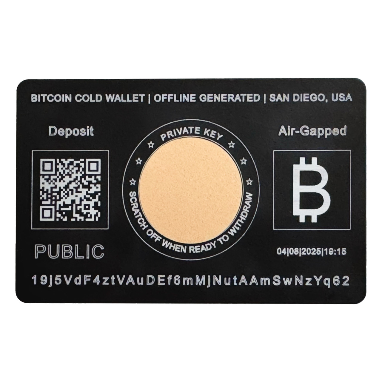 OZ-USA Bitcoin Cold Wallet Card, Gift Card Air Gapped Offline Crypto Metal Storage USA