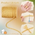thumbnail image 3 of 8mm 21.9 Yards Twisted Cord 3-Ply Braided Cord with Spools Twisted Satin for Gold Decorations Christmas Decorative Cords for Crafts Home Decor Curtains Bow Ties Graduations, 3 of 9
