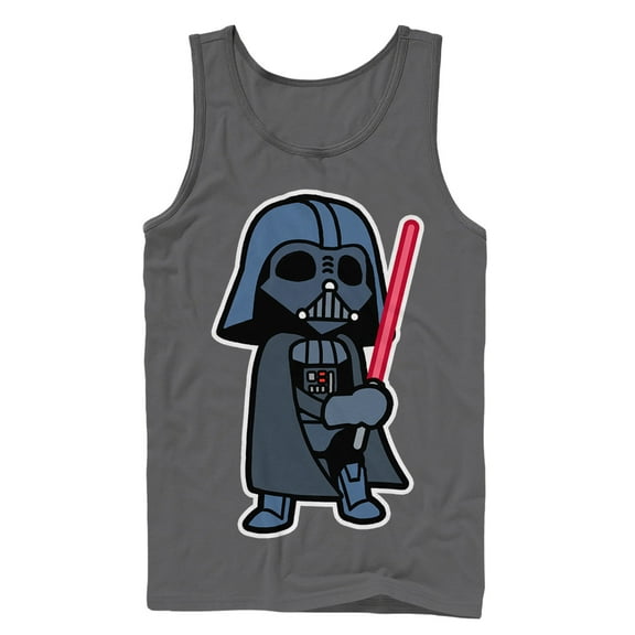 Men's Star Wars Darth Vader Cartoon Tank Top Charcoal 2X Large