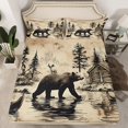 thumbnail image 2 of Homewish Deer Bear 4-Piece Full Size Sheets For Teens Boys Girls,Jungle Animal Bed Sheets,Lodge Cabin Lightweight Sheet Sets,Breathable Home Decor, 2 of 7