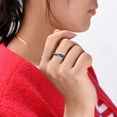 thumbnail image 4 of Wedding Rings for Women. 4mm Crushed Turquoise Silver Tungsten Wedding Band, 4 of 6