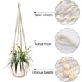 thumbnail image 5 of Set Of 2 Macrame Hanging Baskets Cotton Rope Hanging Basket Flower Pot Plant Holder Hanger For Indoor Outdoor Ceilings, 5 of 5