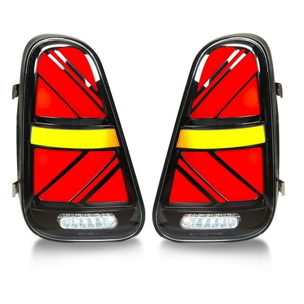 Full LED Union Jack Tail Lights With Sequential Turn Signal Clear