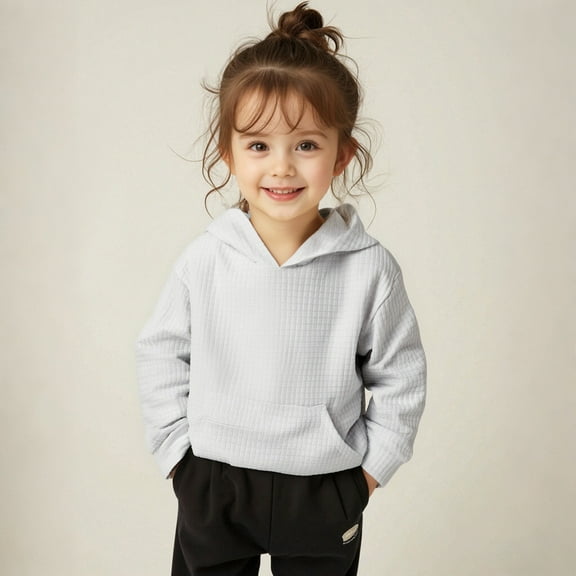 Kids Hoddies Kids White Zip Up Hooded Long Sleeve Hooded Sweatshirt Top Warm Fall Winter Clothes Toddler Boys Clothes 5-6 Years