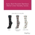 thumbnail image 2 of MeMoi Early Bird Rooster Bamboo Blend Crew Novelty Socks - Womens - Female, 9-11, Medium Gray Heather, 2 of 7