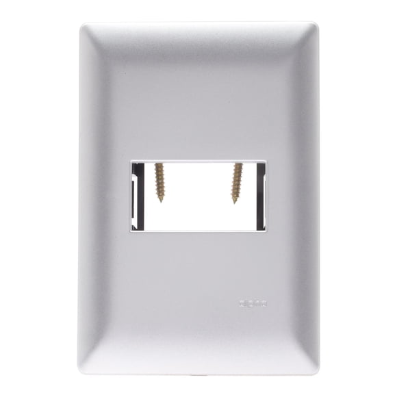 Placa 1 Modulo Alpha Plástico Plata 12X8.1X2 Cm
