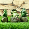 thumbnail image 2 of 3 Packs Garden Decor Frog Statue Sets Outdoor Patio Ornaments Yard Decorations Art Figurines for The Lawn Balcony Desk, 2 of 7