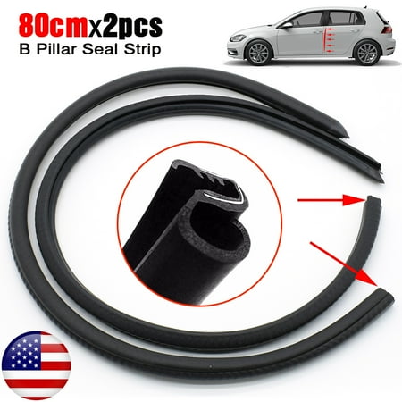 

AUTOXBERT 2Pcs Car B Pillar Door Edge Weatherstrip Soundproof Seal Strip Sealing Rubber