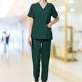 thumbnail image 2 of Uniform Scrubs Set Traje de manga corta lavable a máquina con escote en enfermería Otro Zulema Blusa y pantalones médicos, 2 of 7