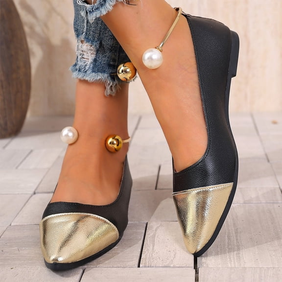 Willtoo Women Square Cap Toe Comfortable Slip on Ballet Flats Classy Low Heel Pumps Daily Commuting Casual Dress Shoes