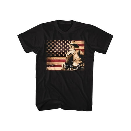 John Wayne Hollywood Icon Actor American Legend Flag In Color Adult T-Shirt