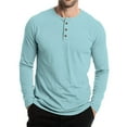 thumbnail image 5 of Hearthz Men's Henley T-Shirt Long Sleeve Fall 3-Button Solid Color Mens Tshirts Round Neck Baseball Tee Shirt, 5 of 7