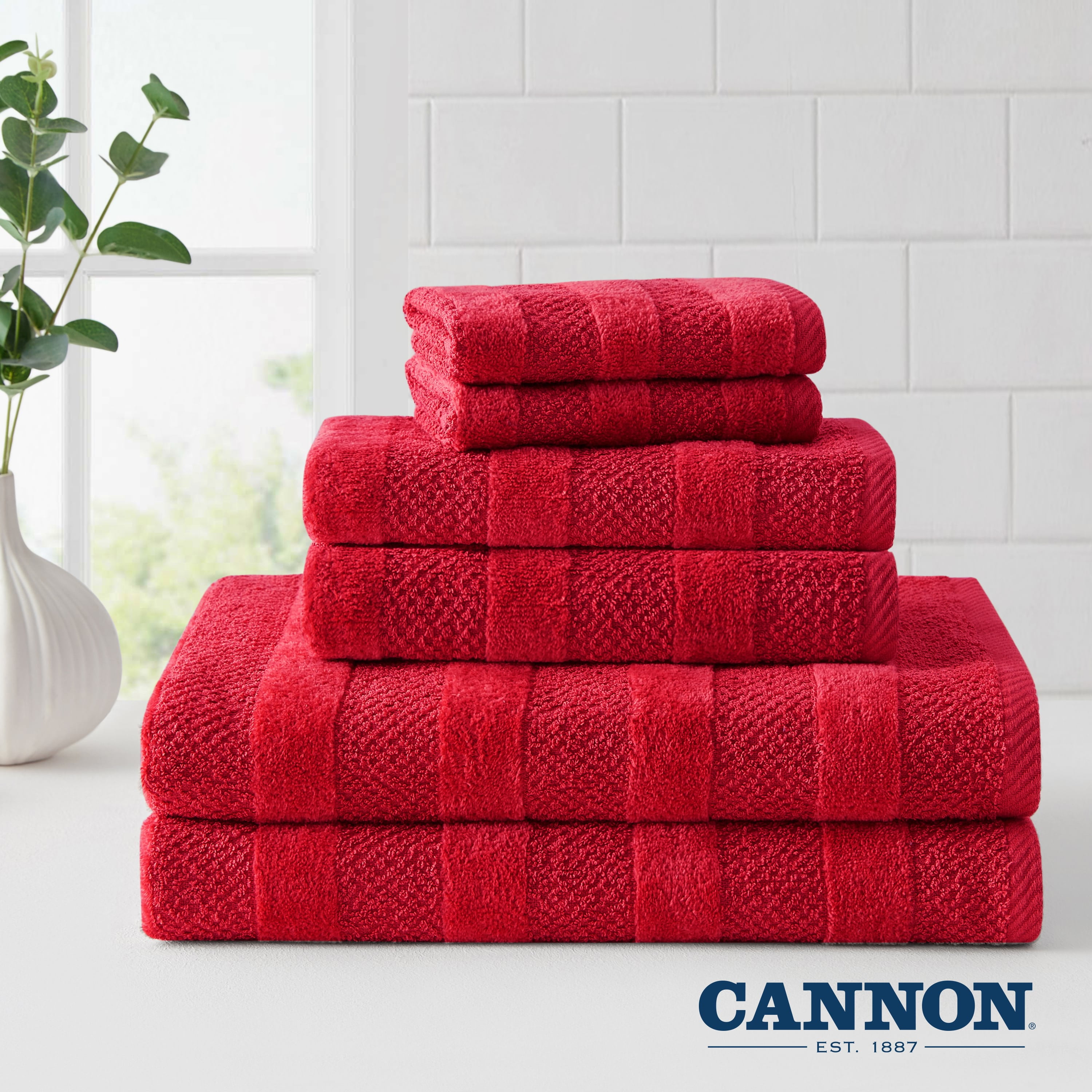 CANNON Low Twist 100 % cotton 6-Piece Towel Set, 550 GSM, Highly