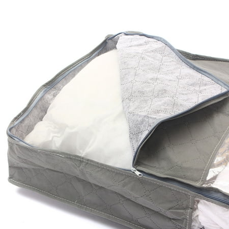 bed under storage plastic bag portable clothes simplify zippered blankets organizer gray clear box shoes