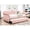 Pink, variant on Navy Daybed with Trundle | Used in Primary Living Areas | Durable Solid Wood Construction | Ensures Comfortable Lounging without Extra Support