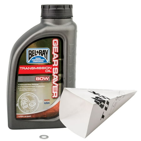 Tusk 2-Stroke Transmission Oil Change Kit Bel-Ray Gear Saver 80W For Suzuki RM85L 2003-2008,2012-2013