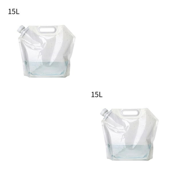 Naiovety Bolsa de agua plegable de 5/10/15L, jarra de almacenamiento, buen sellado, conveniente botella de agua con asa incrustada, contenedor de agua 15L 2piezas Naiovety CBP036267