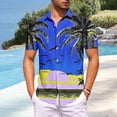 thumbnail image 2 of Men's Tropical Print Aloha Shirts – Short Sleeve Button-Front Hawaiian Tops Beach Vacation Summer Casual Wear Hawaiian Shirt For Men, 2 of 6