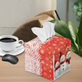 thumbnail image 5 of FUIALDOLG Decorative Tissue Box Cover Square, Waterproof PU Leather Car Tissue Holder with Cute Snowman Snowflakes Facial Napkin Organizer on Table and Bathroom, Office, 5 of 7