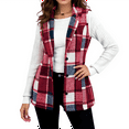 thumbnail image 4 of Stichou Flannel Plaid Shacket Women Plus Size Button Down Long Sleeve Shirts Casual Fall Jacket Ladies Winter Coats Red XL, 4 of 5