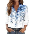 thumbnail image 2 of Chemise Décontractée Imprimée pour Femmes à Manches Longues avec Col et Boutons pour Voyage Quotidien et Travail, 2 of 6