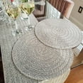 thumbnail image 5 of Sparkles Home  Madison Avenue Round Rhinestone Placemat Charcoal, 5 of 5