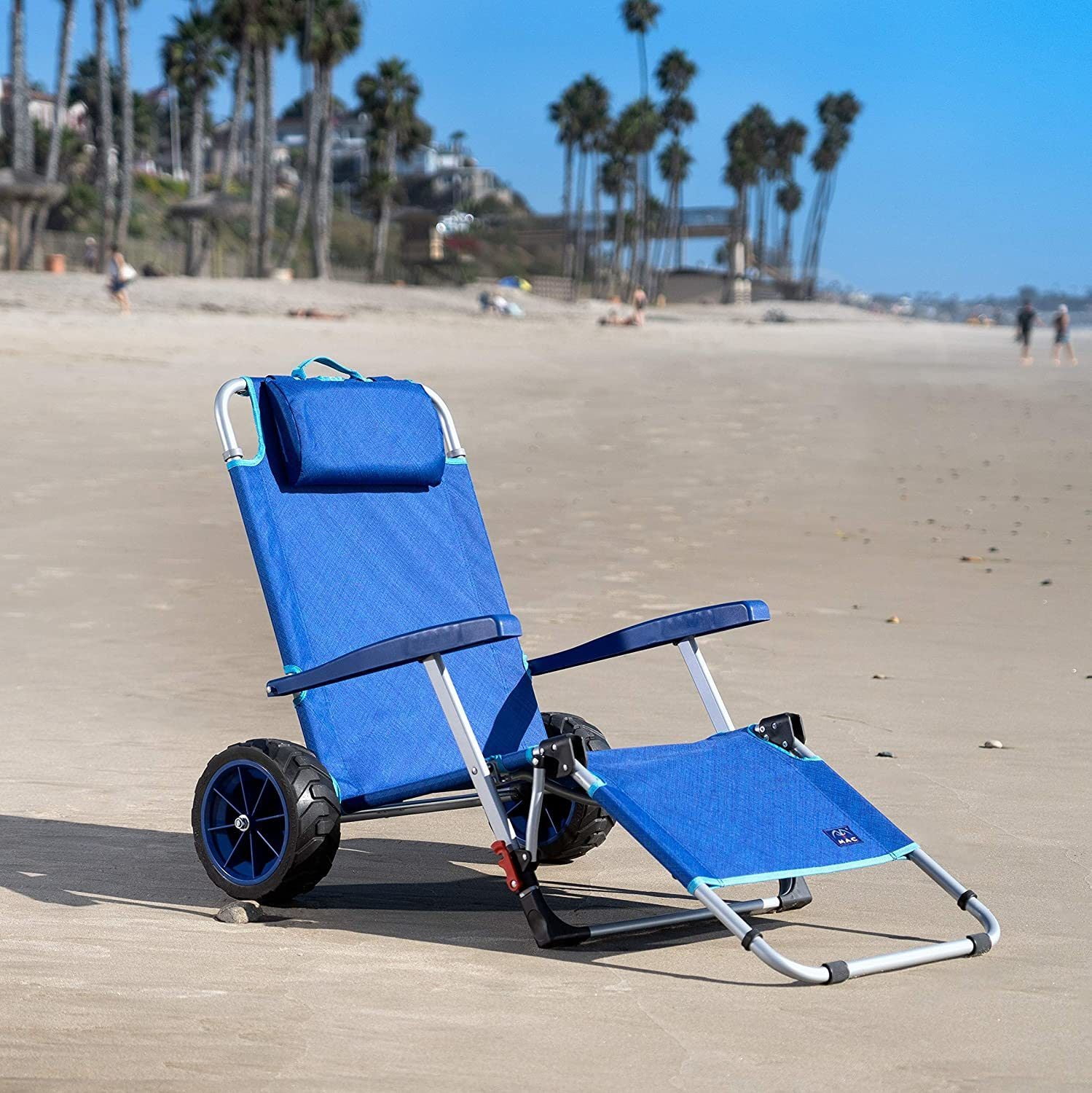 vidaXL 3 in 1 Beach Trolley Chair Portable Folding Seaside Cargo Cart Seats 