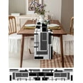 thumbnail image 6 of Black Grey Geometric Burlap Cotton Table Runner 16x72 Inches Long, Gray Abstract Striped Art Farmhouse Table Runners, Outdoor Dining Tablecloths Decor for Baby Shower/Party/Wedding, 6 of 6