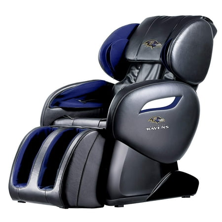 NFL Baltimore Ravens Electric Full Body Shiatsu Massage Chair Foot Roller Zero Gravity w/Heat