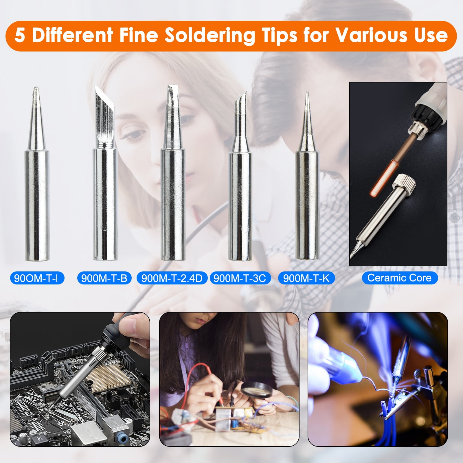 Bcamelys Soldering Iron Kit with Multimeter,60W Adjustable Temperature Electric Soldering Iron Set