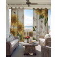 thumbnail image 4 of Sunflowers Blackout Curtains 84 Inches Long for Bedroom, Vintage Yellow Floral Farm Butterfly Thermal Insulated Room Darkening Black Out Window Curtain Panels Grommet Drapes for Living Room, 4 of 8