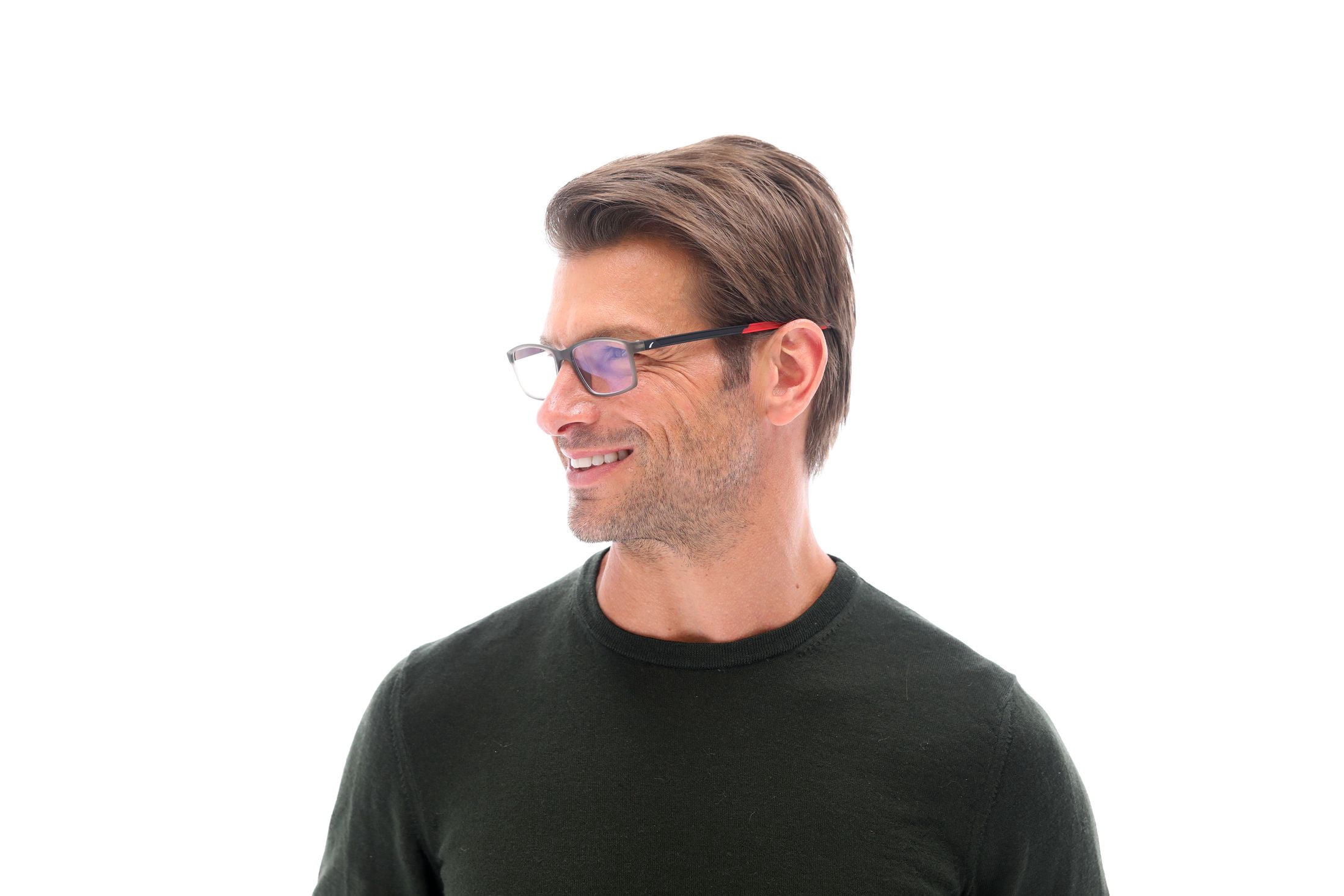 SAV Sportex Blue Light Protection Reading Glasses, Rectangle Full Rim Frame, 4200, +2.50, Sport Red