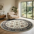 thumbnail image 2 of FULIE 5'x5'Round Rugs Soft Bohemian Area Rugs for Living Room Bedroom Modern Decor Carpet,Beige, 2 of 7