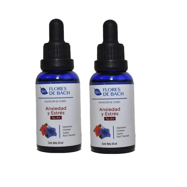 Paquete 2 Frascos Flores de Bach Ansiedad y Estrés 30mL Blen Blen Ansiedad y Estrés