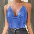 thumbnail image 2 of Women's Chain-Embellished Sleeveless Backless Crop Top, Beading & Tassel Details, Polyester, for Club & Vintage Look, 2 of 4